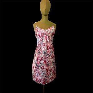 Pink Floral Mini slip Dress with Adjustable Straps